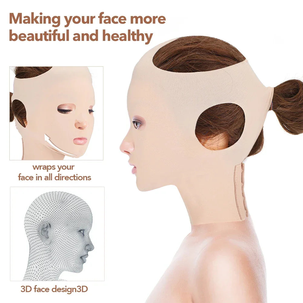 3D Reusable Breathable Beauty Women Anti Wrinkle Slimming Bandage V Shaper Full Face Lift Sleeping Mask Facial Slimming Bandage