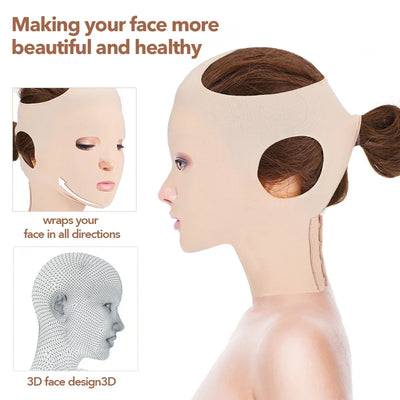 3D Reusable Breathable Beauty Women Anti Wrinkle Slimming Bandage V Shaper Full Face Lift Sleeping Mask Facial Slimming Bandage