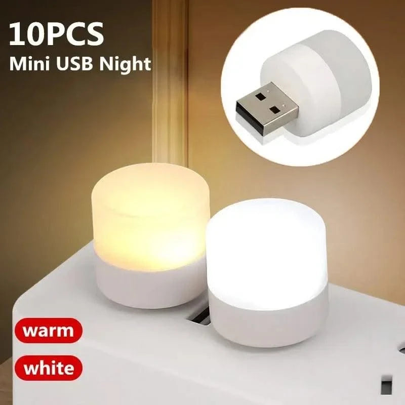 Mini USB Night Light Warm White Eye Protection Book Reading Light Computer Mobile Power Charging USB Plug LED Night Lamp 2025