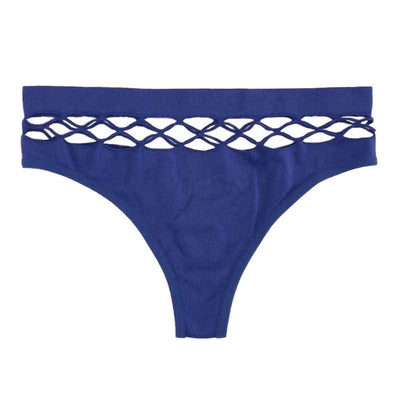 Sexy Women's Thong Panties Mid Waist Hollow G-Strings Lingerie Breathable Nylon Underwear Ladies Thongs Underpants