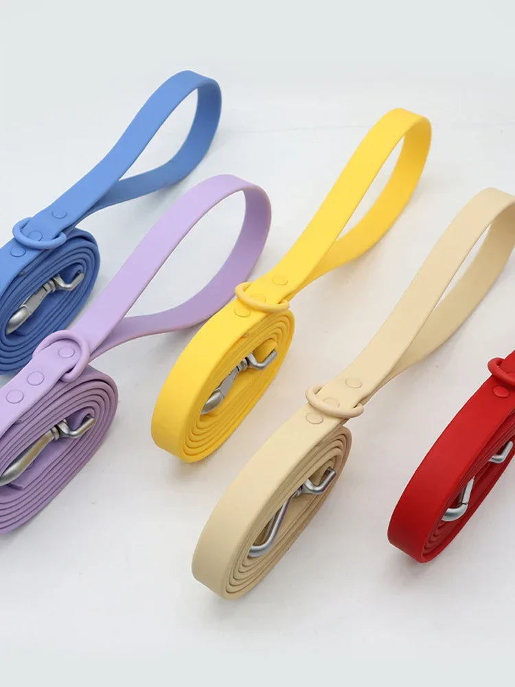 1.5m Candy Color PVC Waterproof Dog Leash Traction Lead Rope Outdoor Medium Pet Leashes