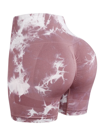 Women's Tie-Dye Yoga Shorts Leggings For High Waist