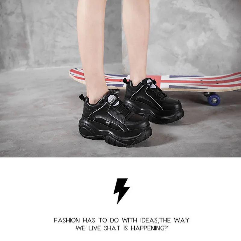 2025 designer women platform casual buffalo sneakers low-top light 6cm sole breathable shoes outdoor white tennis