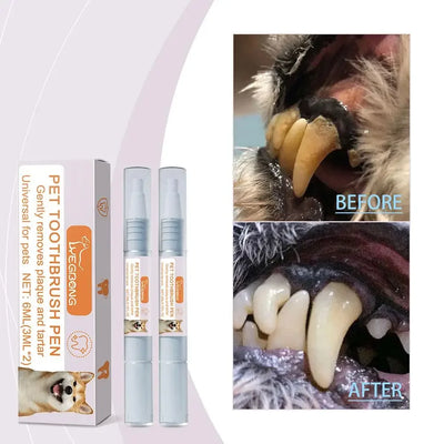 Pet Toothbrush Pen Teeth Clean Fresh Breath Pet Toothbrush Paste Brush One Easy To Use Cat Tooth Brush ToothbrushSet Accessories