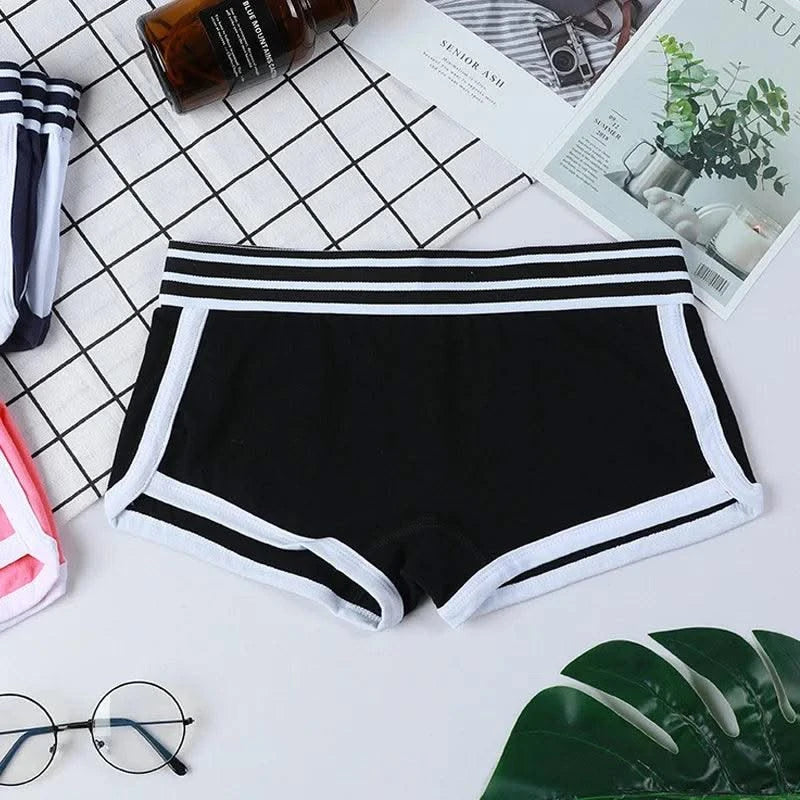 1 piece Women Panties Female Boxer Boyshort Low Waist Sport comfortable and breathable Underwear Ladies Pants Intimate Lingerie - Elanique