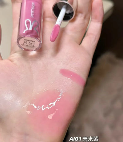 HYNTOOR Lip Gloss Shiny Shimmer Mirror Hydrating Moisturizing Water Shine Lipstick Nourishing Care Dewy Lip Makeup