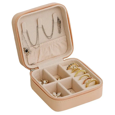 PU Jewelry Organizer Display Travel Jewelry Case Box Travel Portable Jewelry Box Storage Organizer Earring Holder Gift