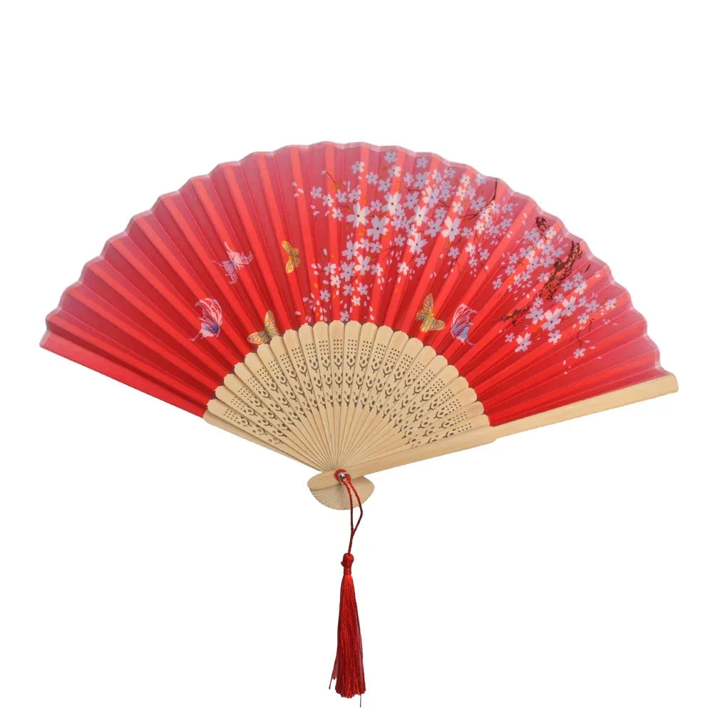 Folding Hand Fan Weddings Traditional Chinese Japanese Korean Art Craft Gift Bamboo Room Dance Props Wood Fans Home Decorations