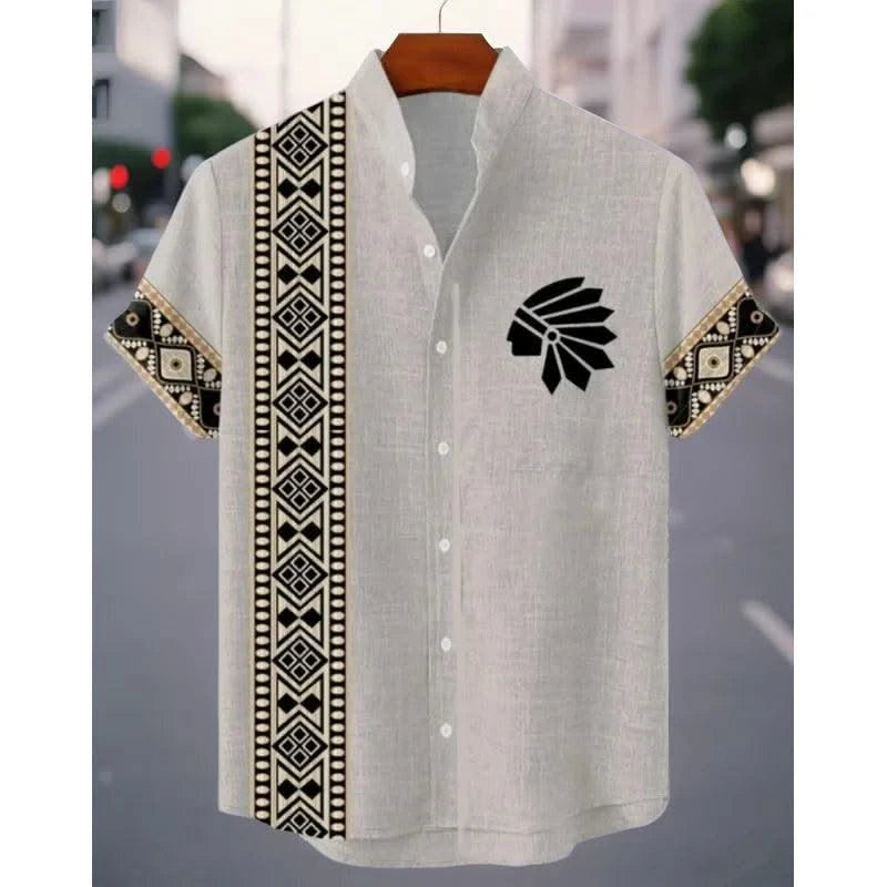 Men's New Linen Hawaiian Shirt 3D Fashion Short Sleeve Casual Urban Trend Summer Comfort Vacation