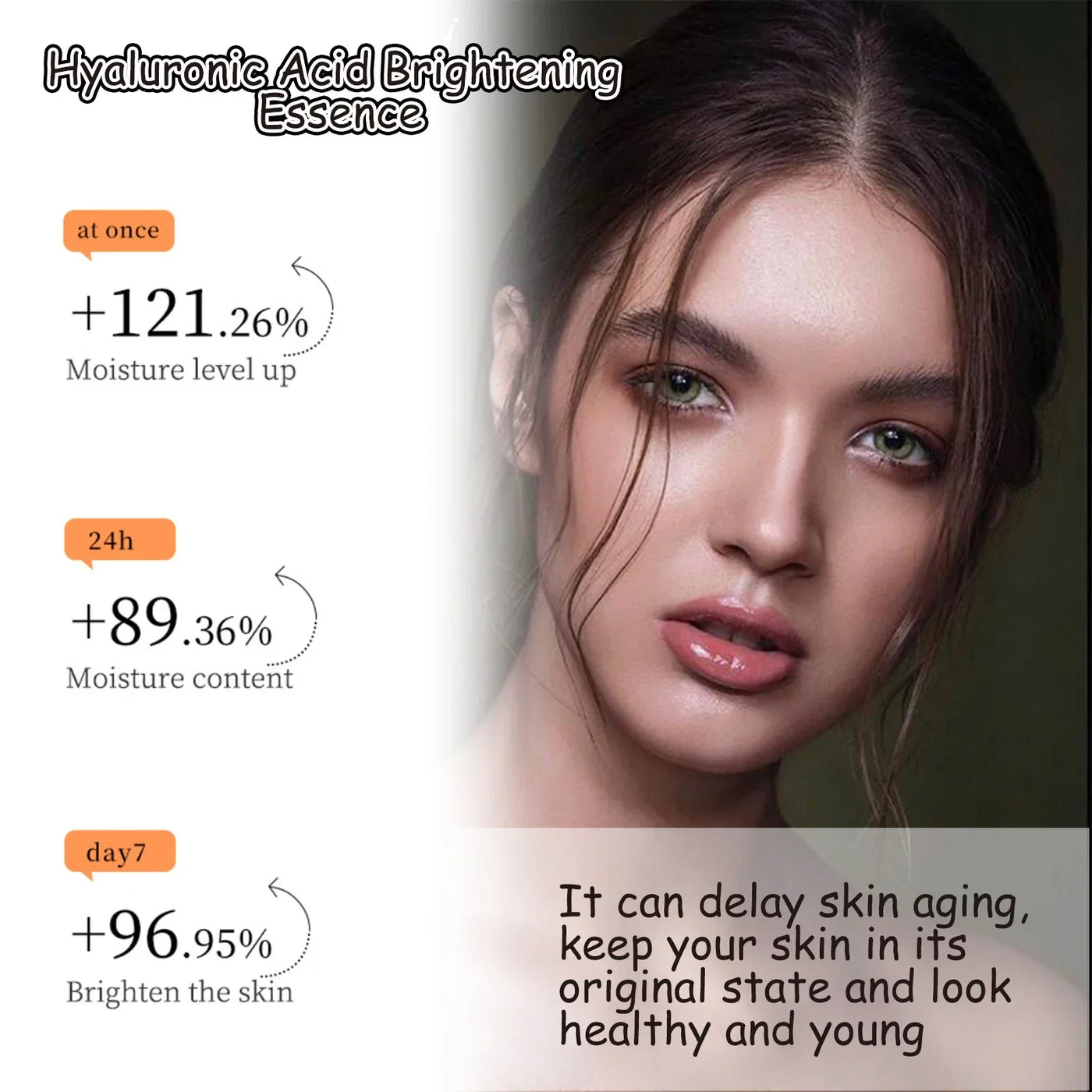 Hyaluronic Acid Face Serum Shrink Pores Brightening Skin Rejuvenation Eye Bags Removing Dark Circles Moisturizing Facial Essence