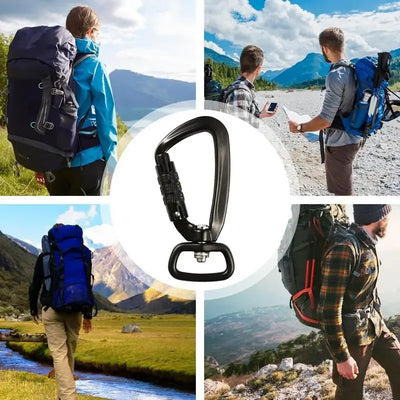 Mountain Climbing Carabiner Auto-Locking Twist Lock Caribeeners For Camping Shade Sail Accessories Rock Climbing Carabiner