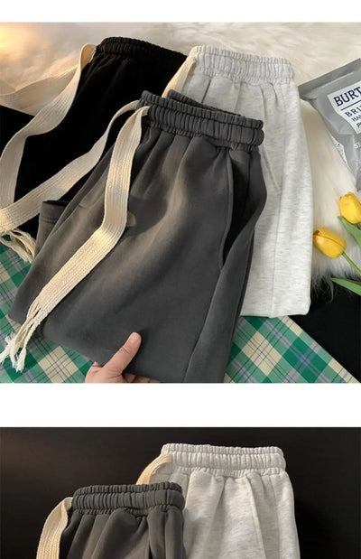 Solid Color Wide-leg Pants for Men New in Summer 2025 Loose and Versatile Sporty Mid-length Shorts Trendy