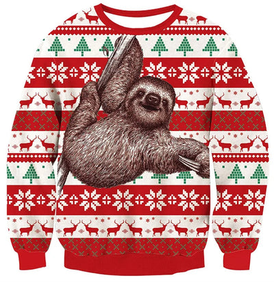 Ugly Christmas Sweater For Men Women Funny Novelty Xmas Sweatshirt 3d Printed Cartoon Animal Long Sleeve Pullover Hoodies Tops