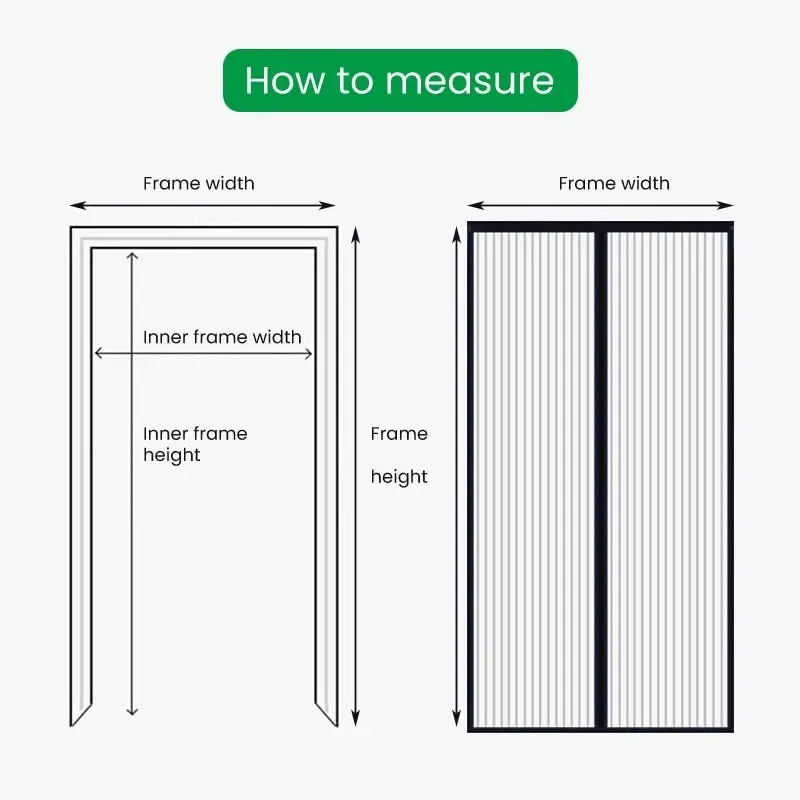 Magnetic Screen Door Curtain Summer Anti-Mosquito Net Fly Insect Partition Automatic Closing Easy Installation Doors Screen Mesh
