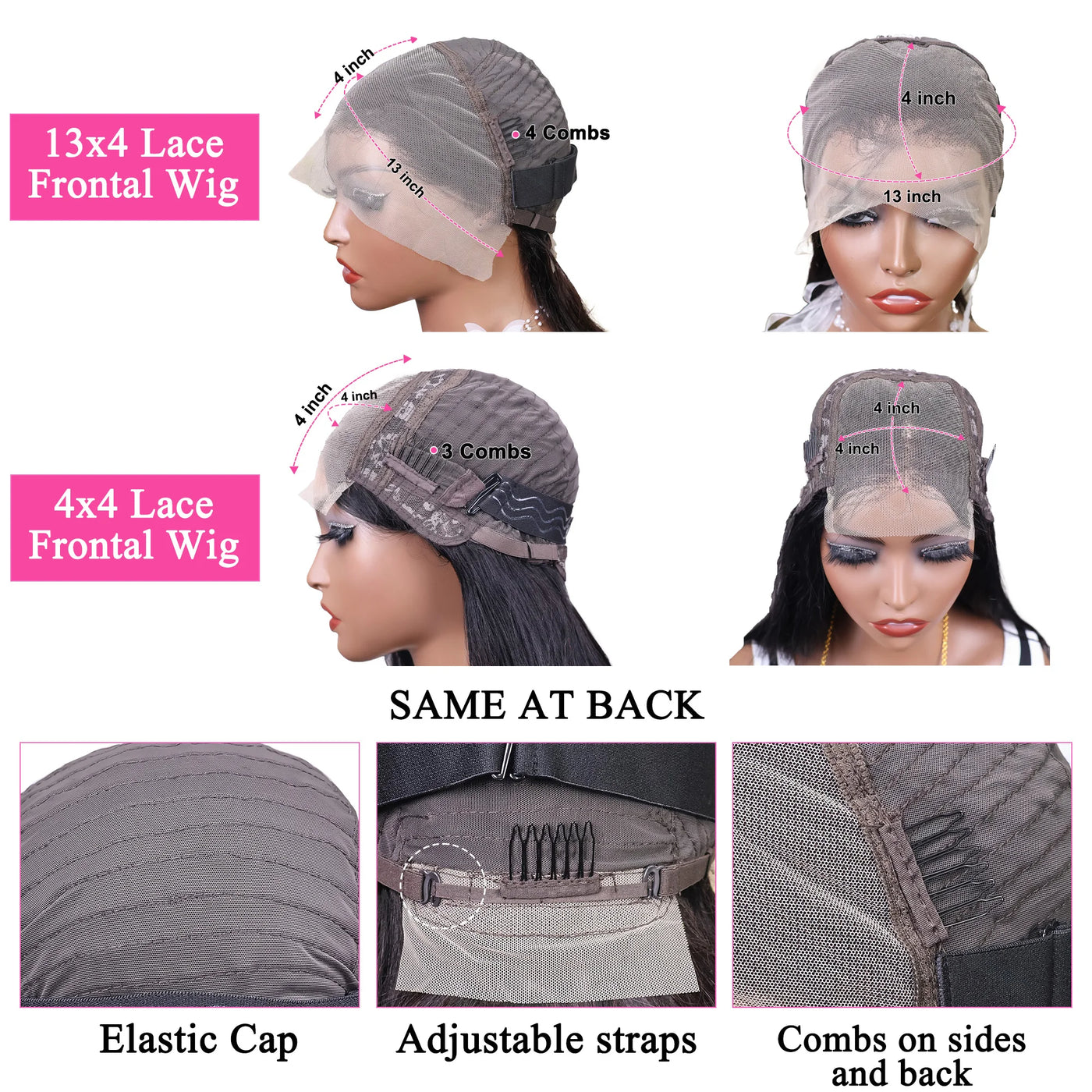 Natural Black Human Hair Short Bob Wigs 200% Density 4x4 Transparent Straight Vietnamese  Human Hair Lace Front Wigs 8-14 inch