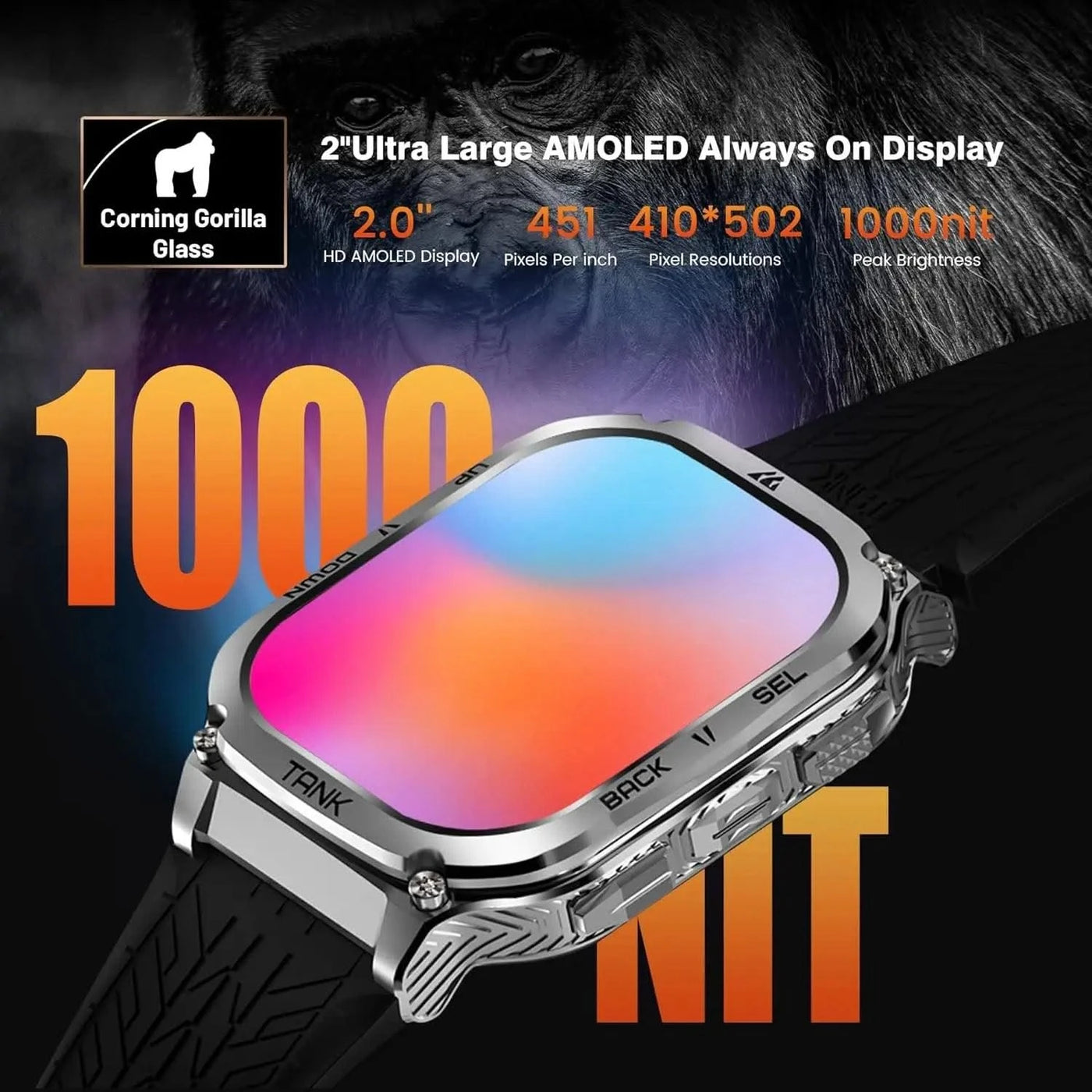 2024 Original TICWRIS TANK M3 Smartwatches For Men Smart Watch Women 480mAh AMOLED AOD Waterproof Fitness Electronic Watches