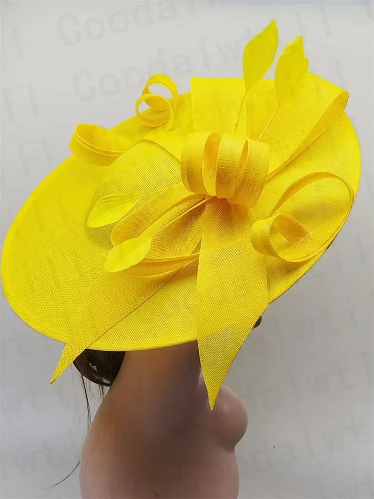 Royal Ascot Big Fascinators Hat Women Party Tea Fancy Millinery Cap Elegant Ladies Wedding Event Headpiece Headband Party Hats