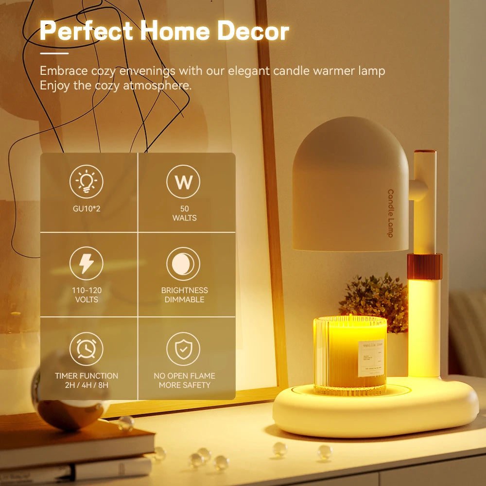 Candle Warmer Dimmable Light Control Warmer melting Candle Lamp Wax For Bedroom Halogen Bulb For Scented Aroma Candle EU/US Plug