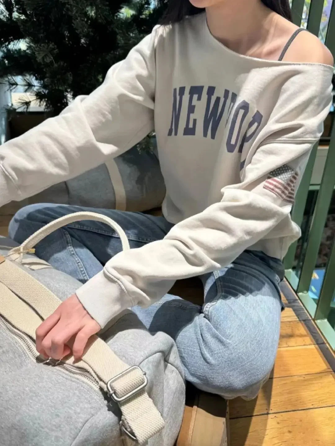 14 Print Oversized Sweatshirt For Women Sexy Scoop