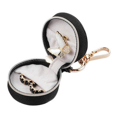 Portable Round Jewelry Box Travel Jewelry Storage Accessories Organizer For Teens Bridesmaid Gift Birthday Gift