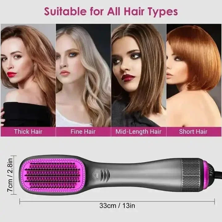 Hair Dryer Brush 3 In 1 Hot-Air Brushes 1200 W Powerful Ceramic Tourmaline Ionic Hair Straightener for All Hair Types electric