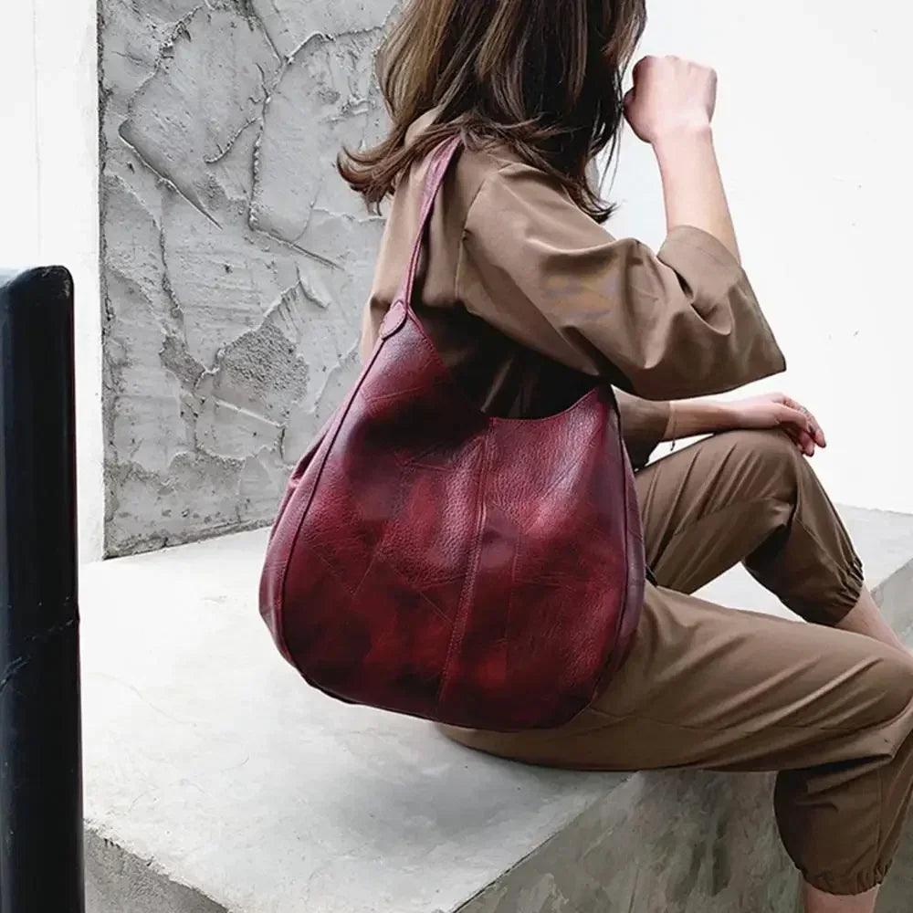 Women’s handbags vintage luxury leather shoulder bag designers large modern fashion brand female