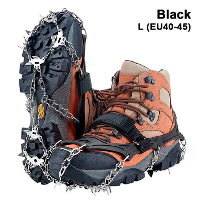 Crampons Shoes 19 Spikes Ice Snow Gripper Shoes Camping Anti-Slip Climbing Protect for Jogging Walking Hiking on Snow Ice