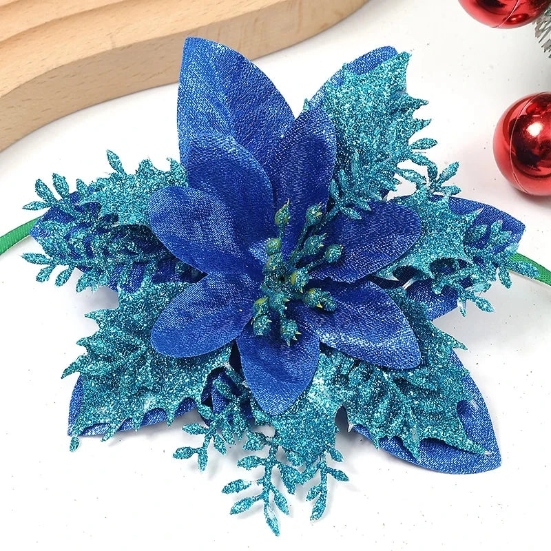 Merry Christmas Ornaments Christmas Tree Decorations for Home New Year Wedding Party Decor Artifical Flower Ornaments For New