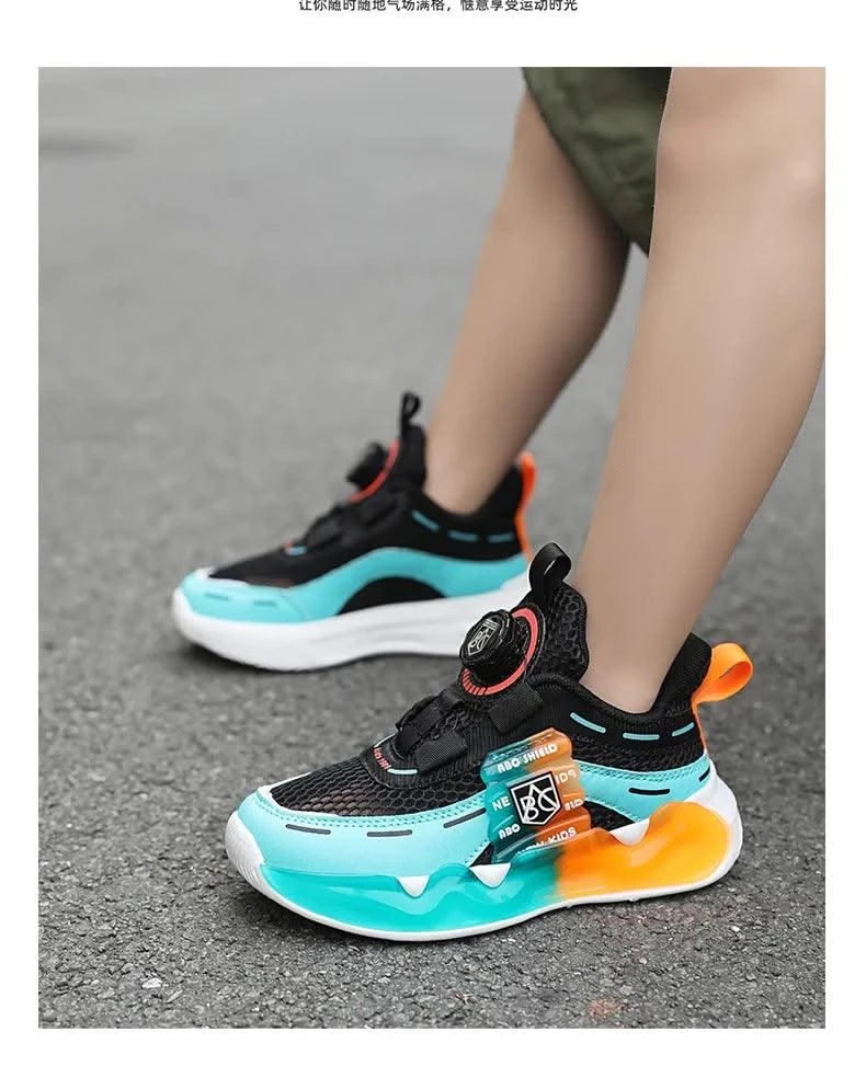 Children's school sports shoes breathable mat mesh casual anti slip easy to wear, suitable for boys and girls aged 5-10 years ol