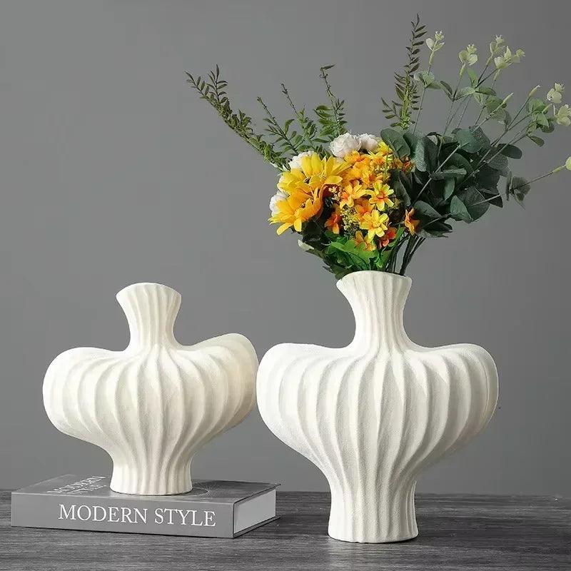 Creative ceramic vase living room desktop ornament flower arrangement dried retro decor home