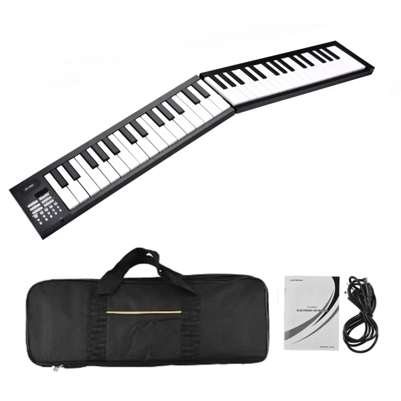 61 Key Foldable Electronic Piano Portable Piano Keyboard w/LED Display/Built-in Battery/Electronic Keyboard Musical Instrument