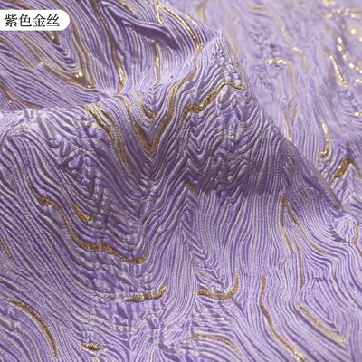Mountain Pattern Gilt Silk Texture Jacquard Fabric Flash Three Dimensional Texture Hanfu Creative Dress Clothing Designer Fabric