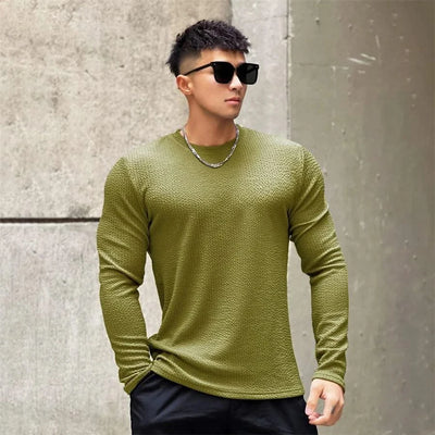 New Long Sleeve t shirt for Men Autumn Fashion Cotton Solid Color t-shirts Cozy Streetwear Men's t-shirt 3XL Baggy Korean Trendy
