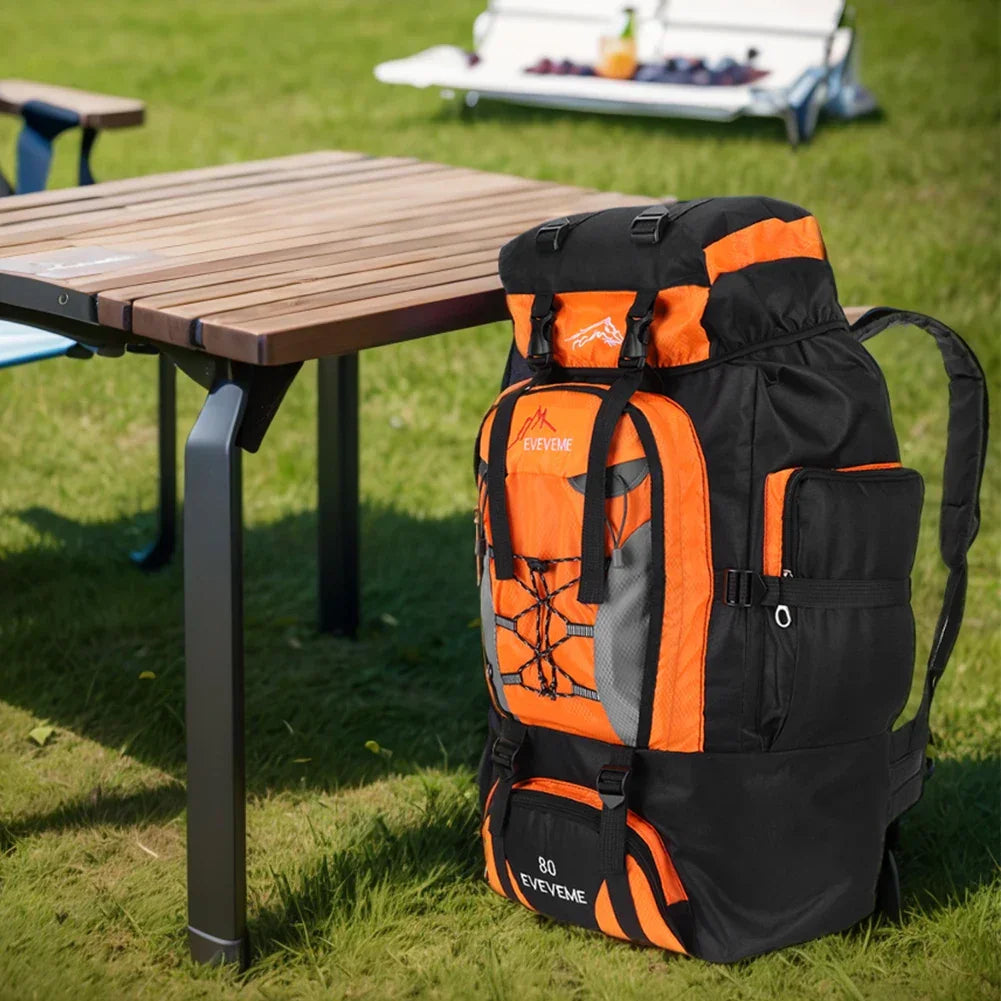 80L Climbing Backpack Large Capacity Trekking Backpack Adjustable Strap Mountain Climbing Rucksack Travel Accessories