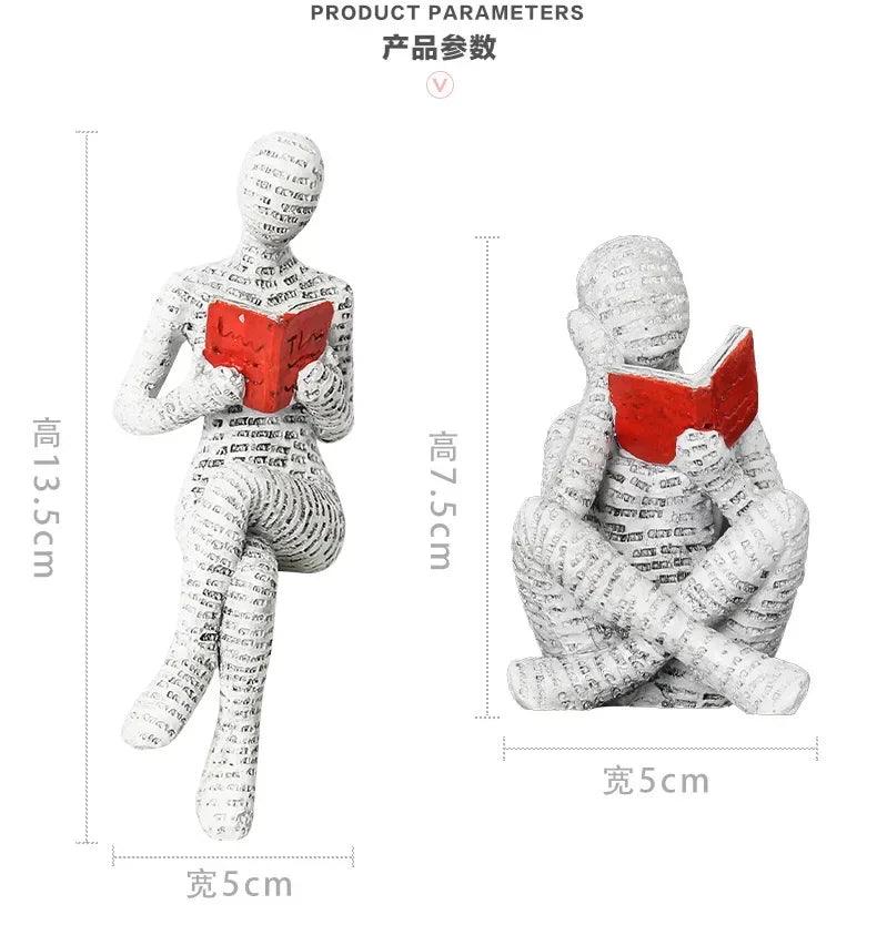 Resin abstract home decor figurines character designs fashionable bookshelf decorations living room office modern art