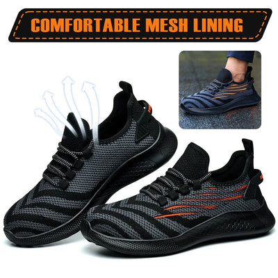 Men Safety Shoes For Work Safety Boots Protect Breathable Anti-smash Steel Toe Sport Work Sneakers Construction Security Boots