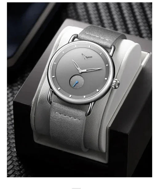 high-end Men's Watch Light Luxury Brand Business Trend Simple Leisure Belt Waterproof Meale Fashion Quartz Watches ﻿ Gift