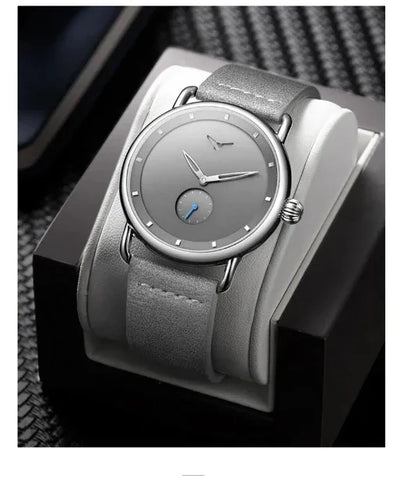 high-end Men's Watch Light Luxury Brand Business Trend Simple Leisure Belt Waterproof Meale Fashion Quartz Watches ﻿ Gift
