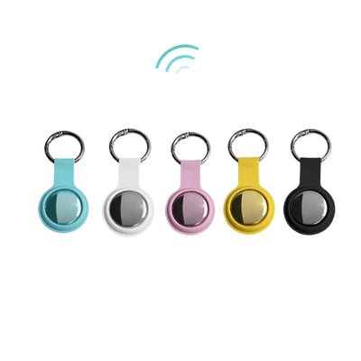 Colorful silicone Apple AirTag keychain with metal rings for GPS tracking