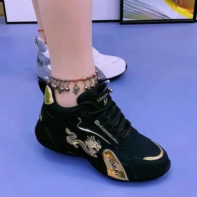 Women Designer Sneakers 2025 Summer Leather Waterproof Casual Sports Shoes Women Lightweight Breathable Non-slip Platform Shoes