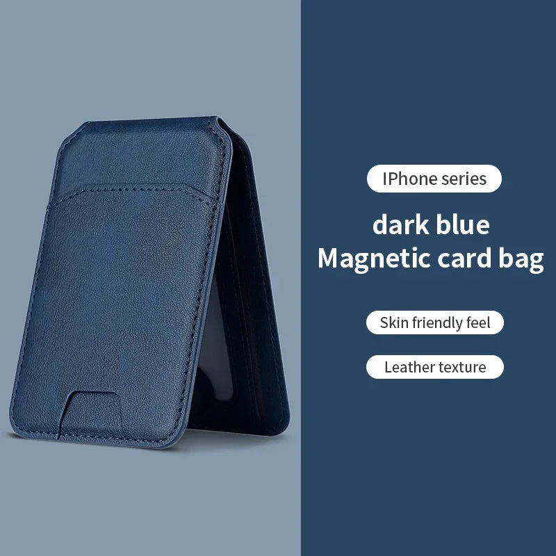 Luxury For Magsafe Magnetic Leather Wallet Holder Case For iPhone 16 15 14 13 12 Pro Max Card Holder Phone Bag Cover Accessories