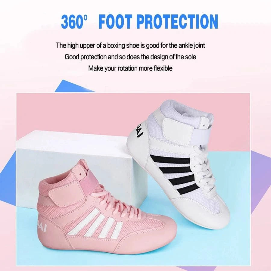 Boxing wrestling shoes children's adult training men women combat fighting Sanda high top shoes boots strength weightlifting gym