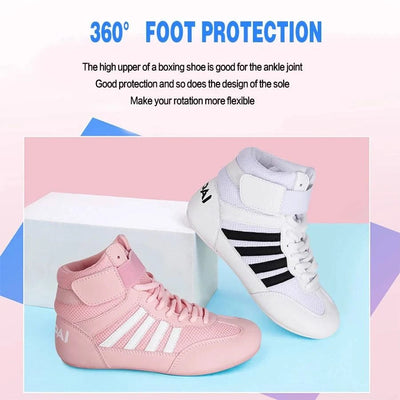 Boxing wrestling shoes children's adult training men women combat fighting Sanda high top shoes boots strength weightlifting gym