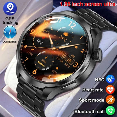Smart Watch 1.85" BIG AMOLED Screen NFC GPS Tracker IP68 Watch 4 BT5.3 Call Health Smartwatches Custom Dial Series GT Upgraded