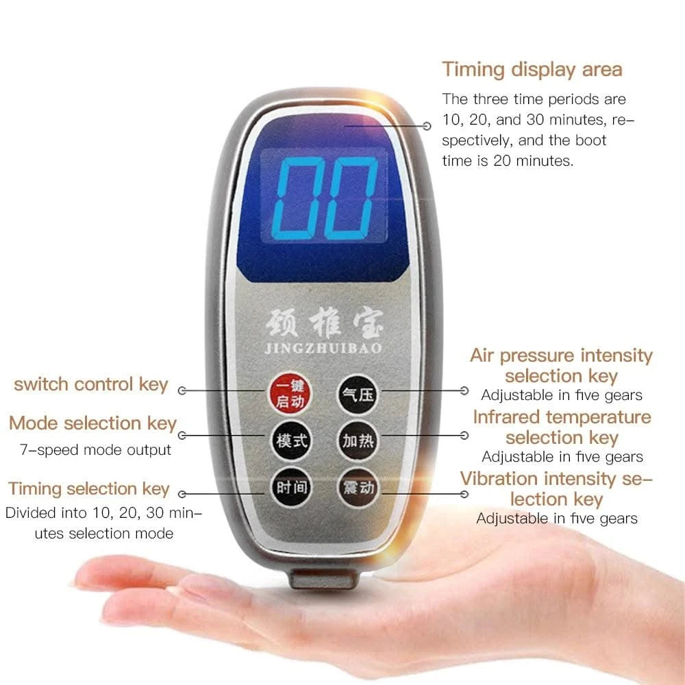 Electric Neck Massager Infrared Heating Airbag Neck Traction Vibration Shoulder Cervical Spine Shoulder Support Massager