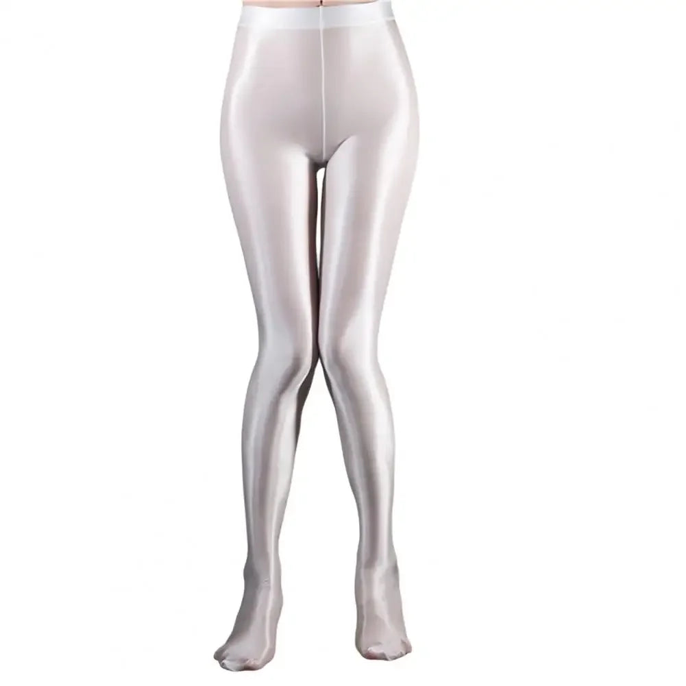 Glossy Shiny Leggings For Women's Ultra-thin Color Glossy Jumpsuit Leggings Dance Yoga Pants Smooth Surface Sports Leggings