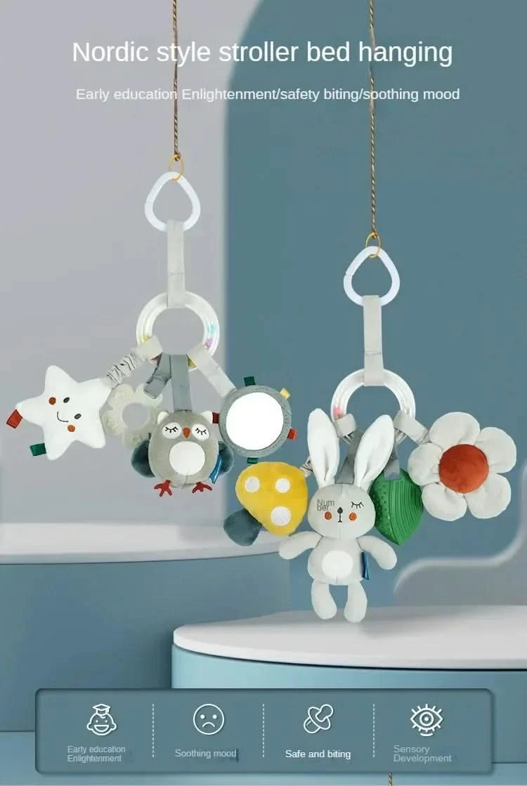 Baby Toys for 0 3 6 12 Months Rainbow Activity Plush Animal Stroller Hanging Toy for Baby Car Seat Crib Travel Sensory Baby Toys