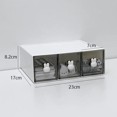 Desk Organizer 3 Layers Desktop Storage with Drawer Organizer Large Capacity Drawer Hairpin Makeup Cosmetics Jewelry Storage Box