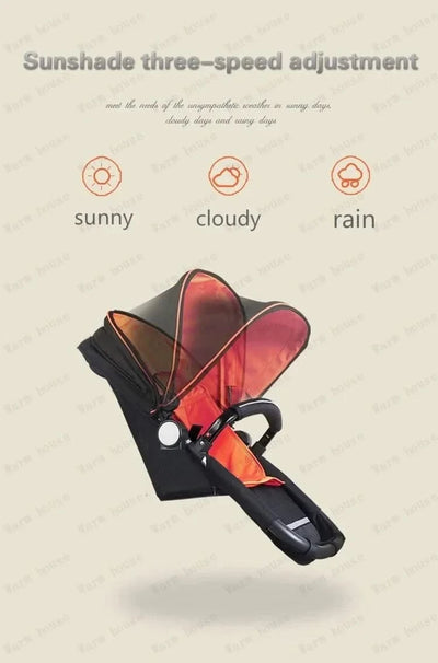 New Twins Baby Stroller Foldable Double Baby Stroller for Two Children Shock-absorbing Twin Baby Stroller Four Wheel Cart