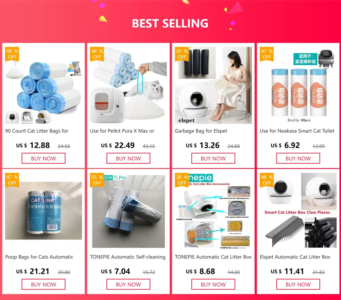 Els Pet Automatic Cat Litter Box Rake Garbage Bag Cat Litter Shovel Arenero Gato Grande Cat Toilet Accessories Cat Litter Scoop